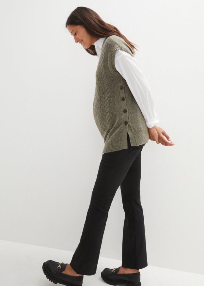 Umstands / Stillpullover mit Zopfmuster