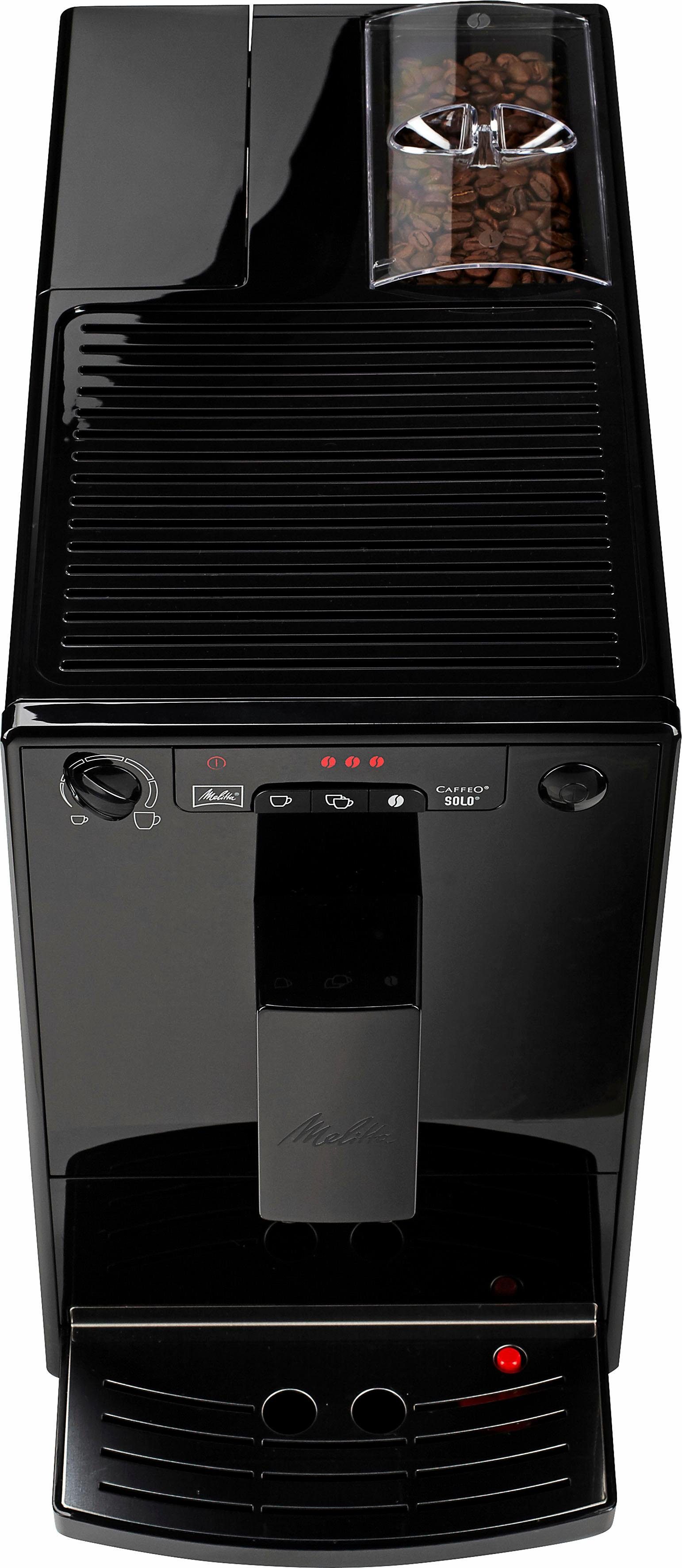 Melitta Kaffeevollautomat Solo® E950-322, pure black, aromatischer Kaffee & Espresso bei nur 20 cm Breite