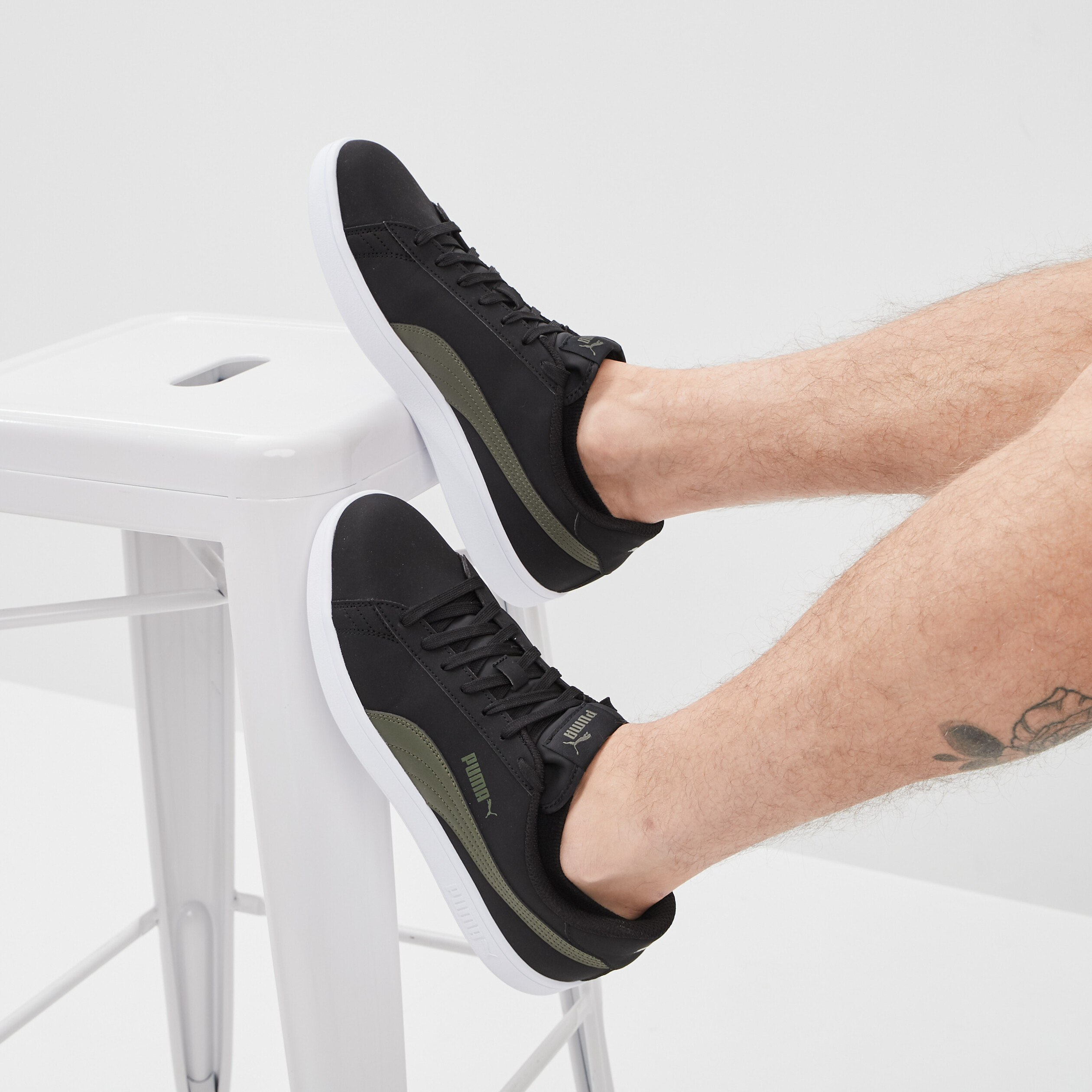 Tennis à lacets Puma Smash noir homme | La Halle