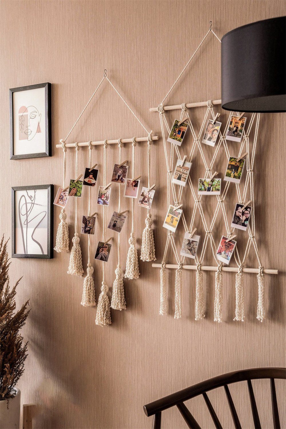 Wandteppich 2 Stück gewebte dekorative Wandteppiche,Boho Tassel Foto Wandteppiche, Rouemi