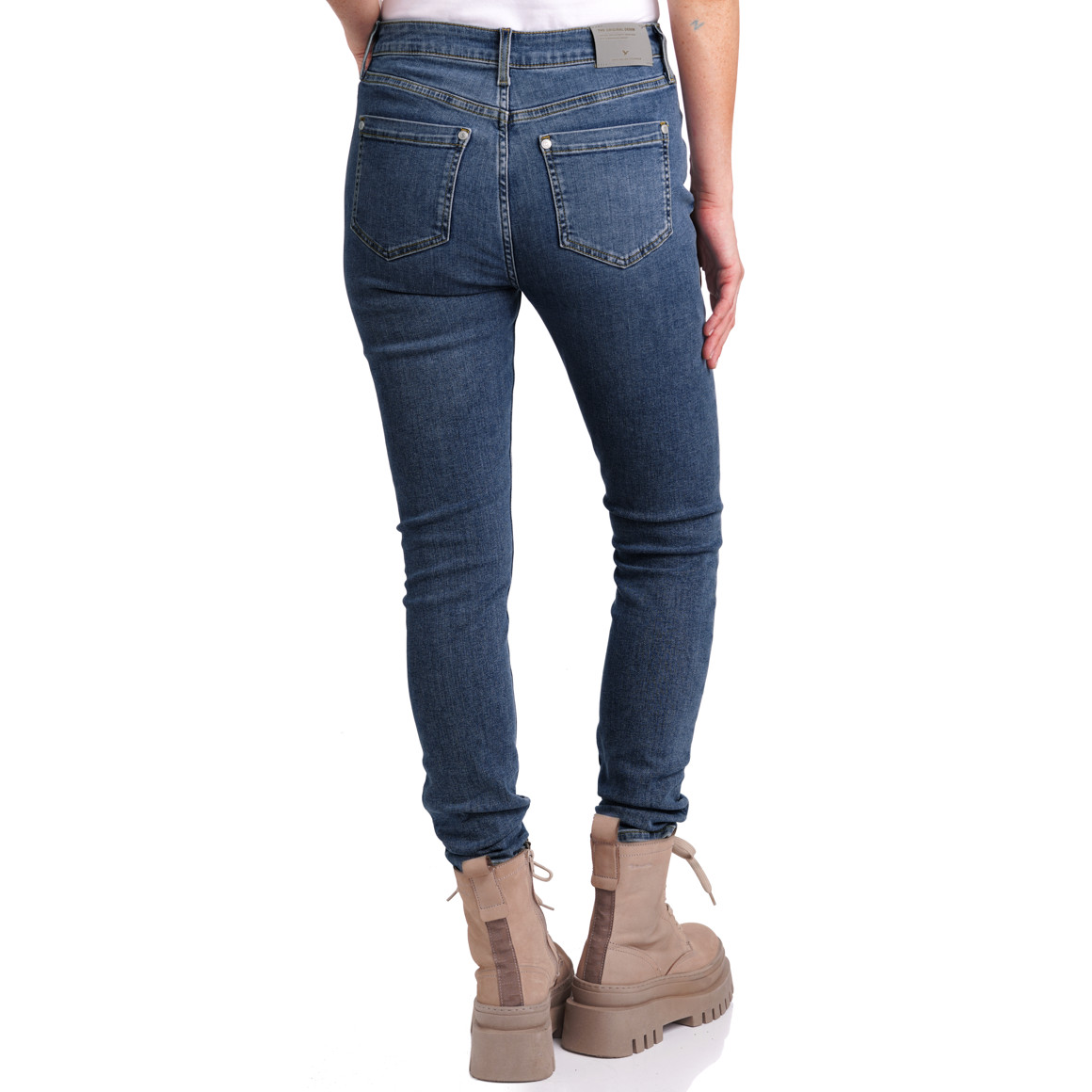 Damen Skinny-Jeans mit Used-Waschung