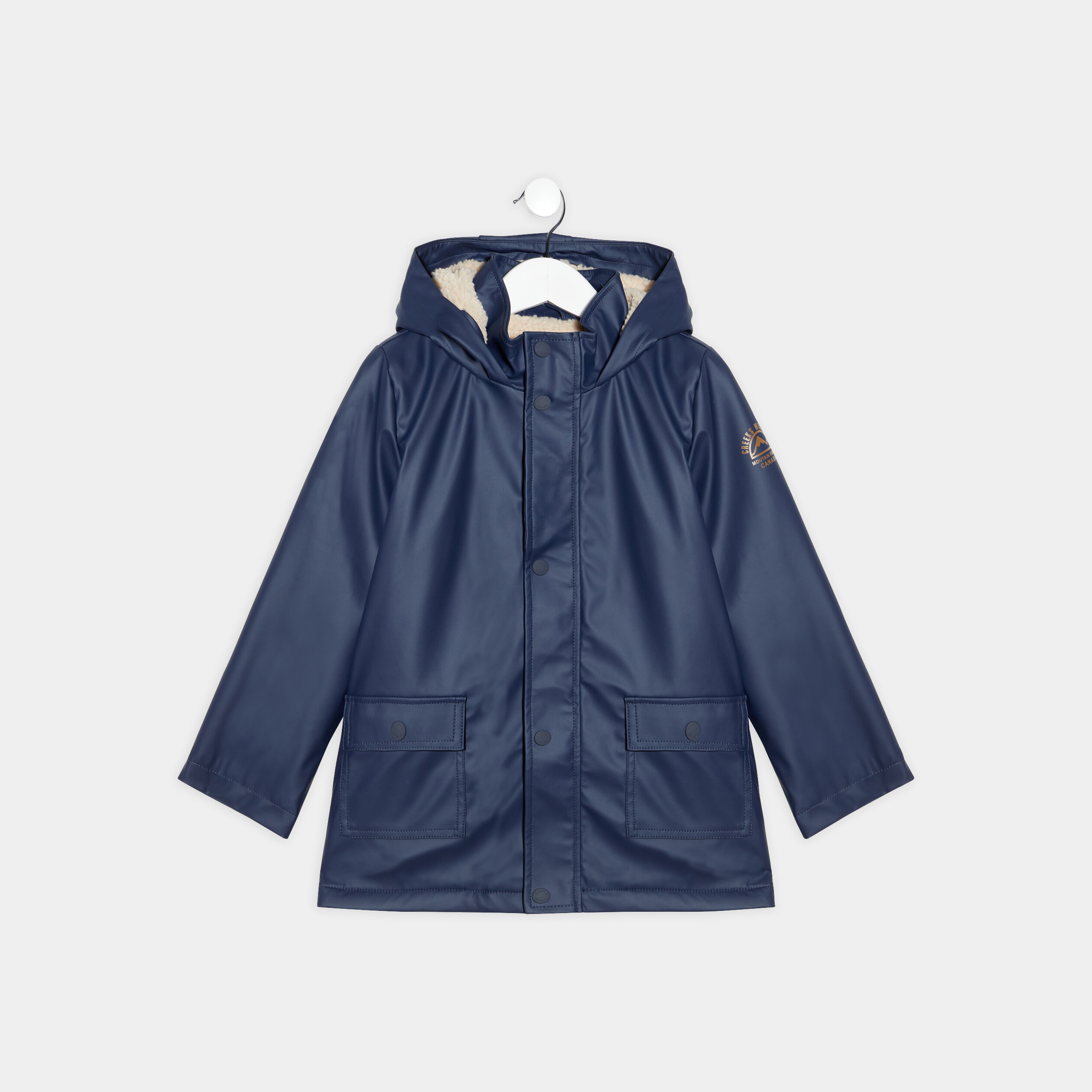 Parka droite à capuche bleu marine garçon | La Halle