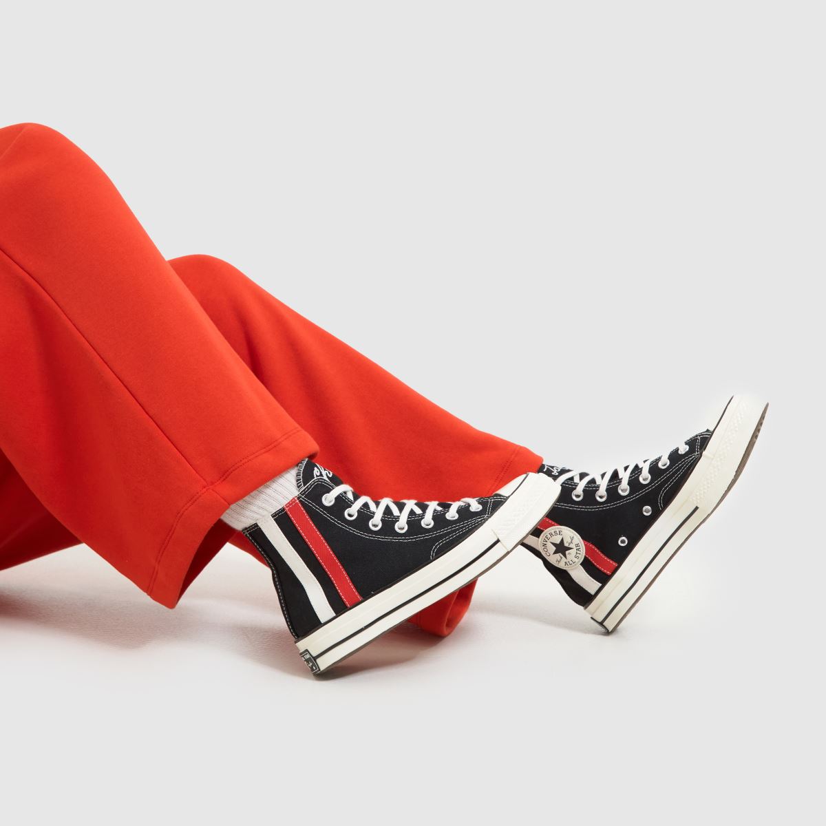 Converse Chuck 70 Hi Stripes Superge v črni barvi