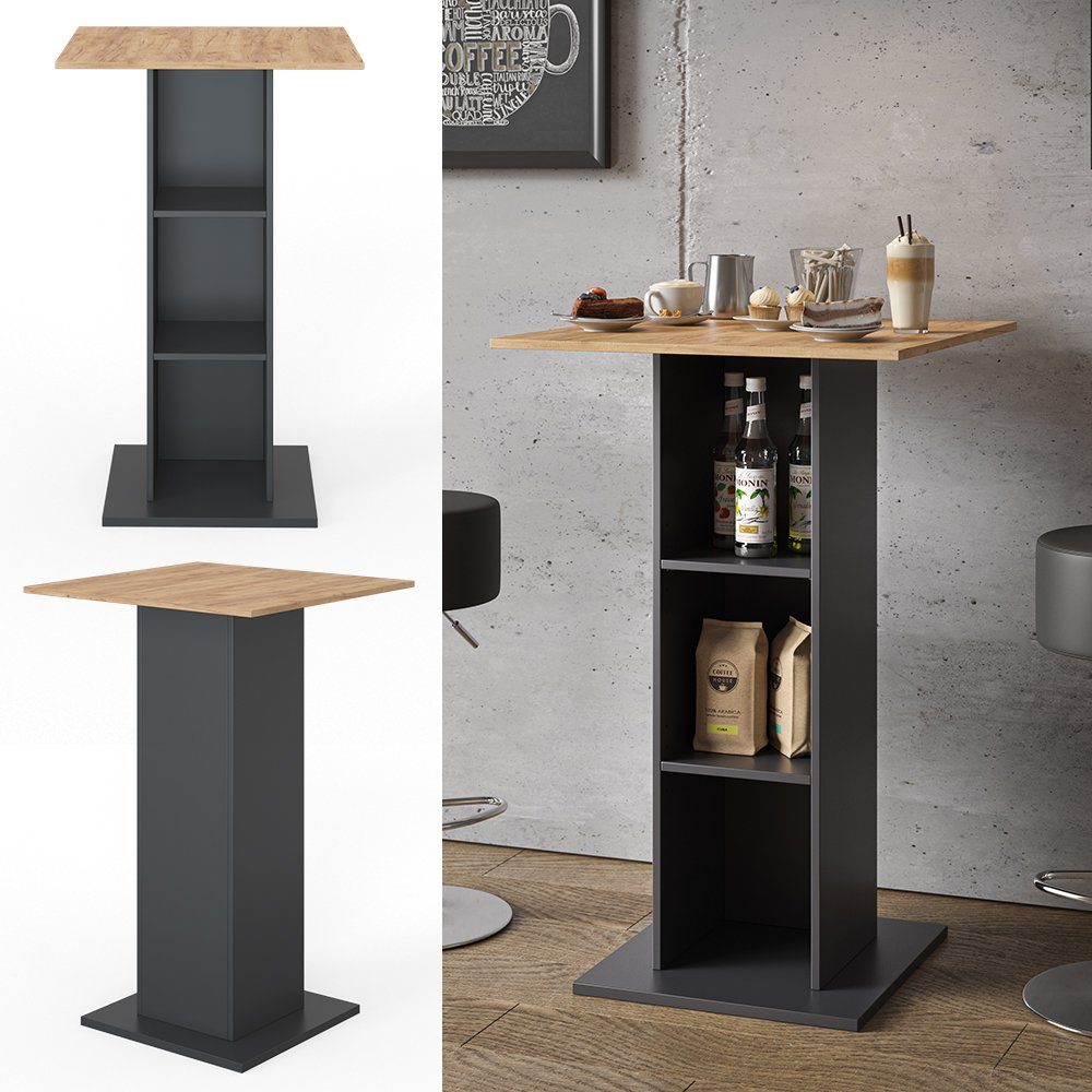 Vicco Bartisch Stehtisch Tresentisch RODEO Anthrazit Goldkraft
