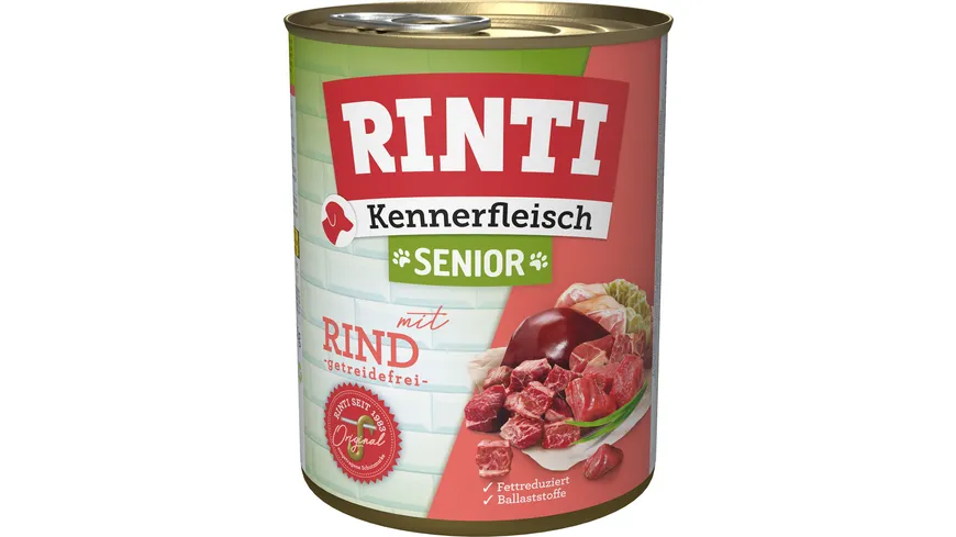 RINTI Hundenassfutter Kennerfleisch Senior + Rind 800 g