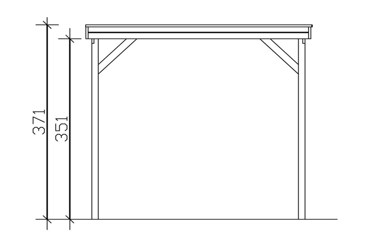 Skanholz Einzelcarport Caravan-Friesland, BxT: 397x708 cm, 350 cm Einfahrtshöhe