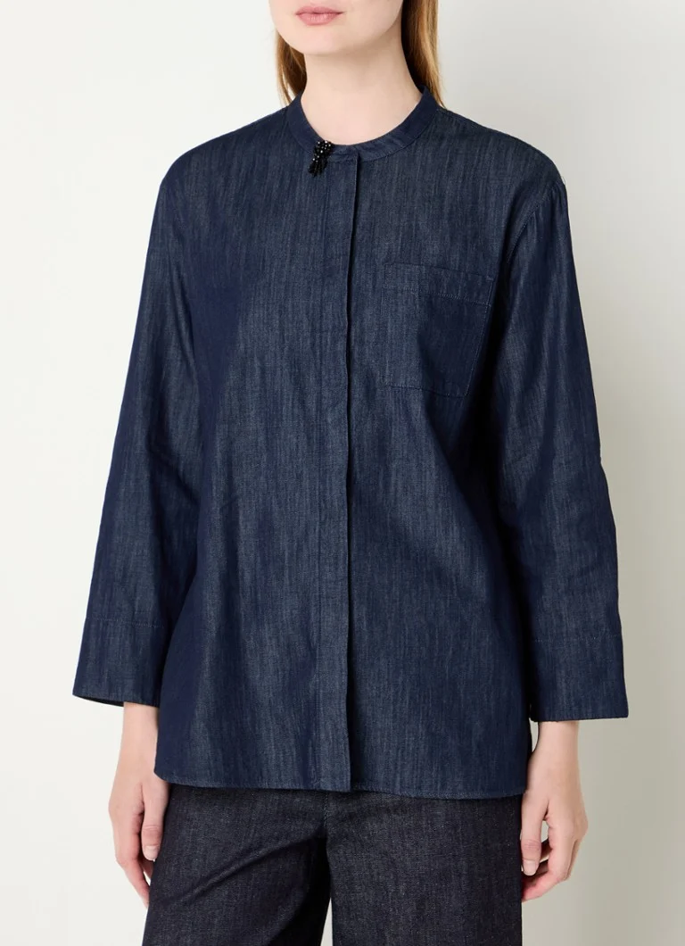 Camicia in chambray MaxMara Ricamo con taschino sul petto