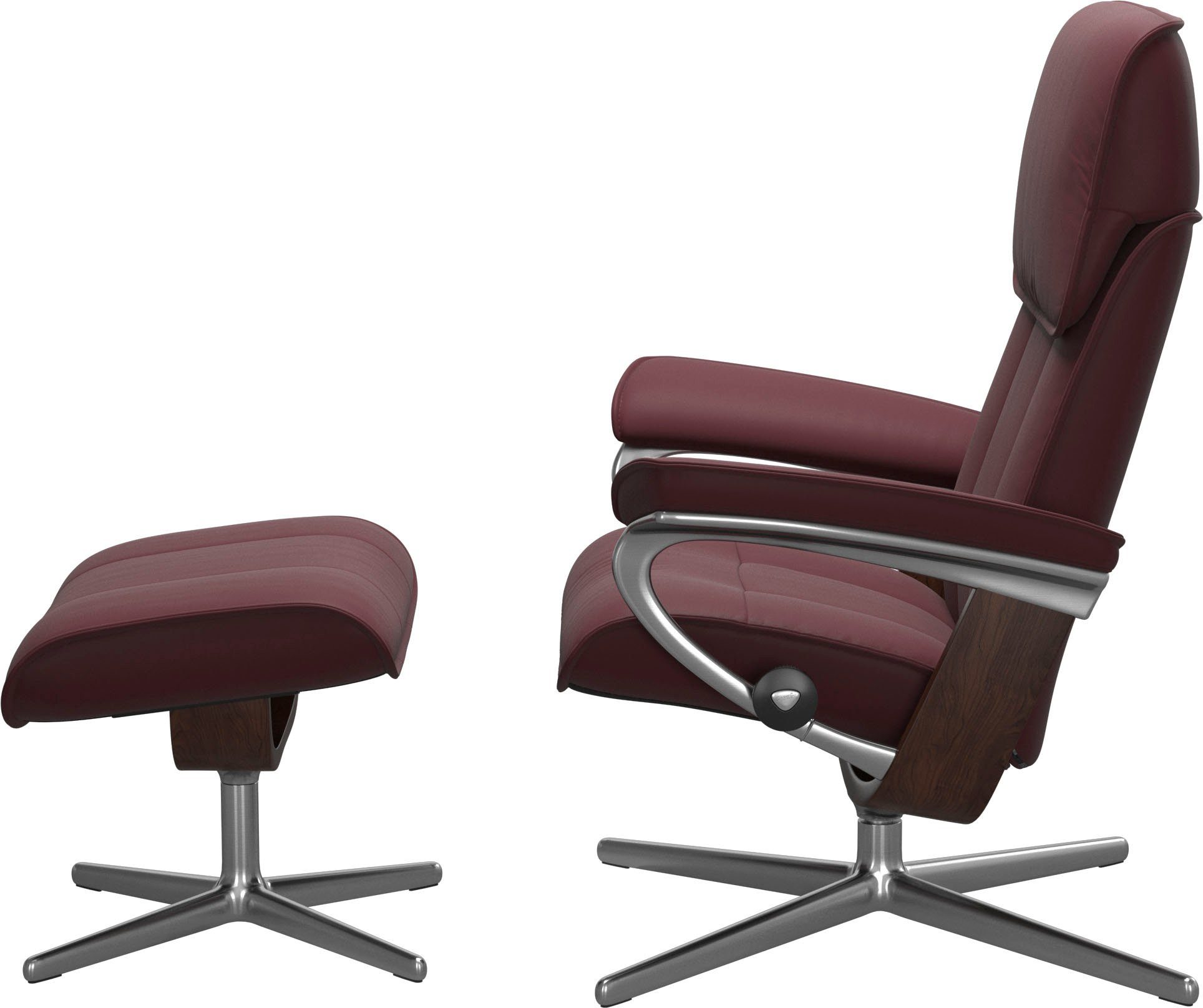 Stressless® Relaxsessel Admiral (Set, Relaxsessel inkl. Hocker), mit Cross Base, Größe M & L, Holzakzent Braun