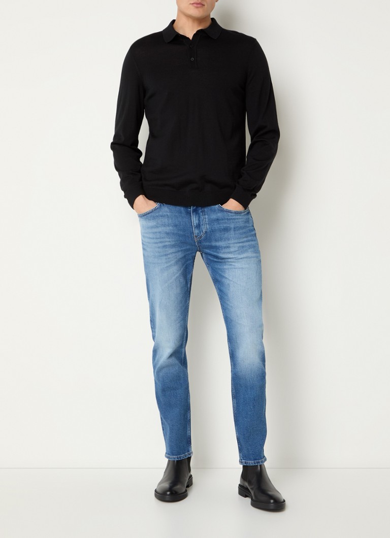 Džínsy slim fit HUGO BOSS C-Delaware v stredne pranej farbe