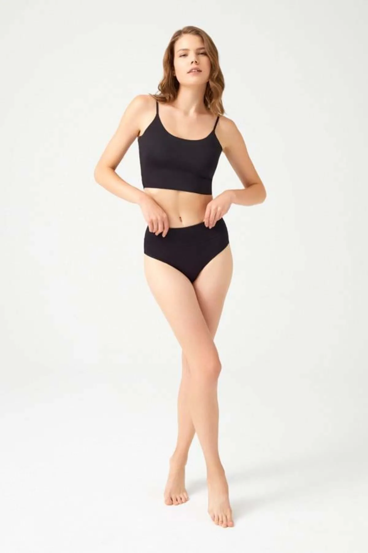 Cottonhill  Damen-Bikini-Höschen aus Baumwolle mit hoher Taille, 3er-Pack