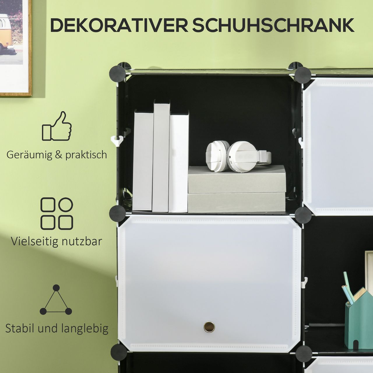 HOMCOM Schuhschrank Schranksystem mit 12 Würfeln Aufbewahrung von Schuhen
