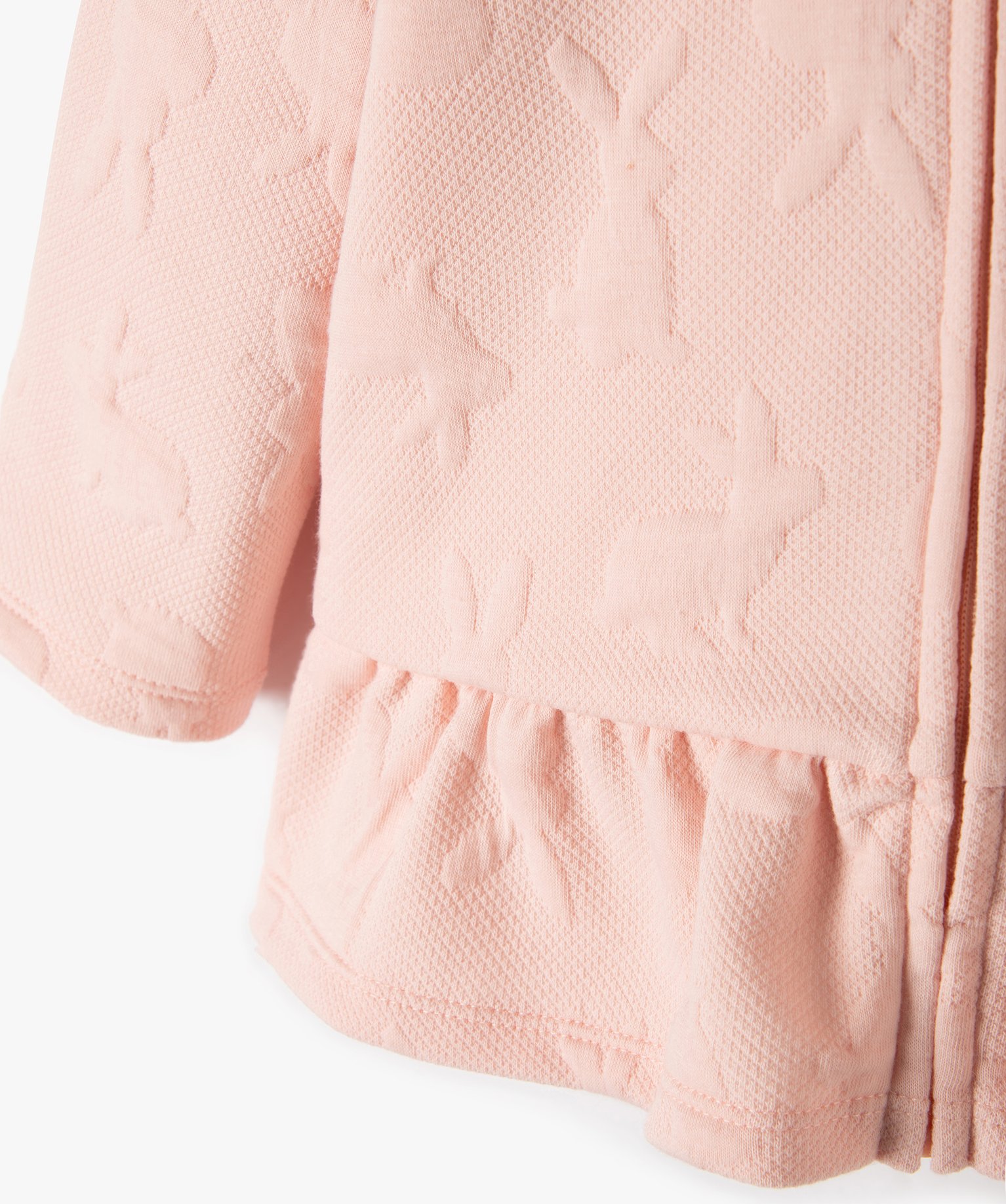 Sweat bébé fille à capuche fermeture zippé doublé peluche rose | GEMO