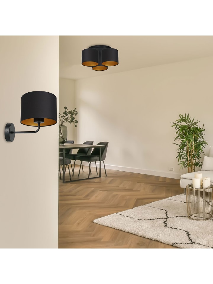 Licht-Erlebnisse Wandlampe in Schwarz Gold günstig kaufen onesize