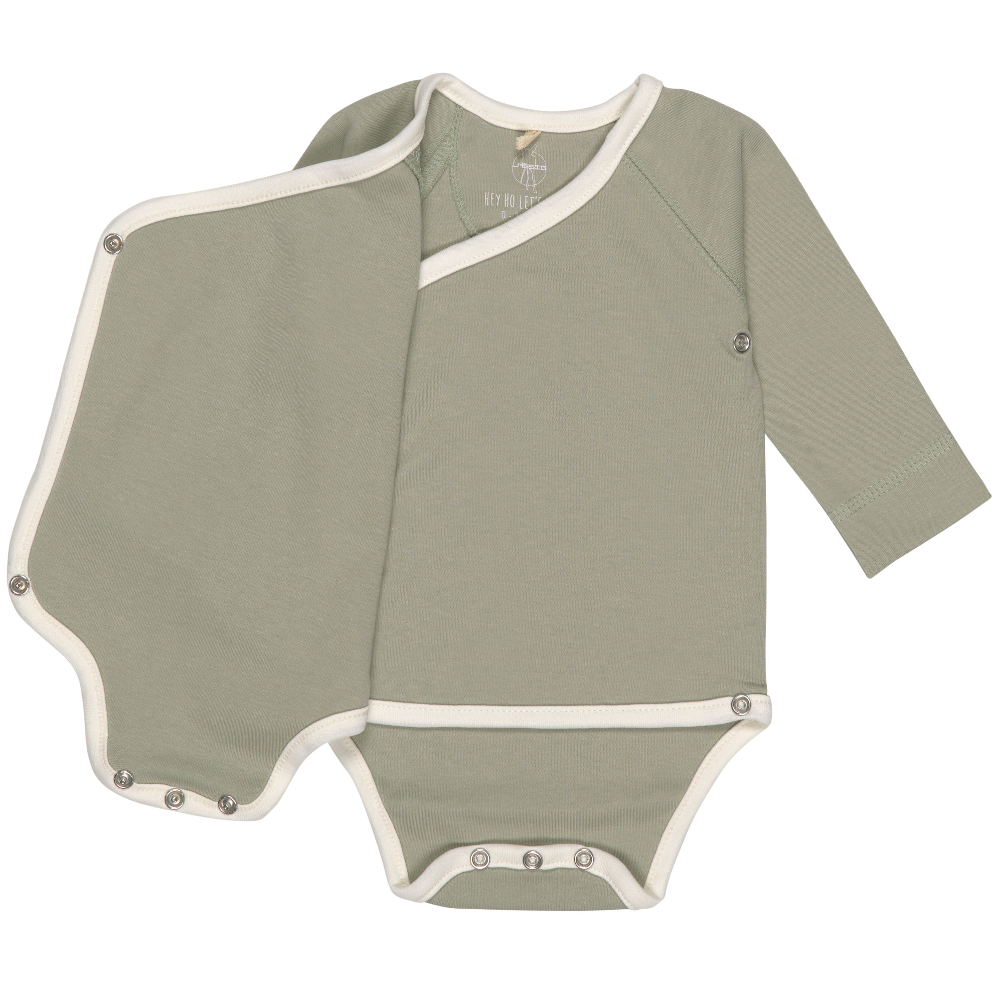 Baby Wickelbody (2er Set) langarm - Bio Baumwolle, Rosa Oliv