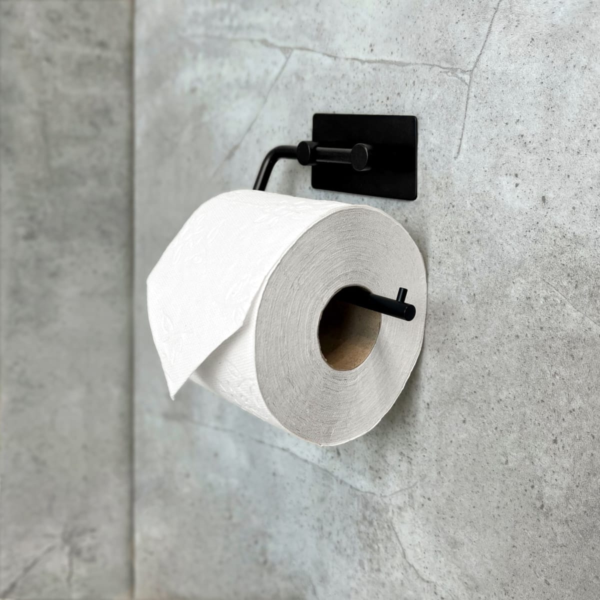 Toilettenpapierhalter aus Metall, schwarz/matt, 1 St