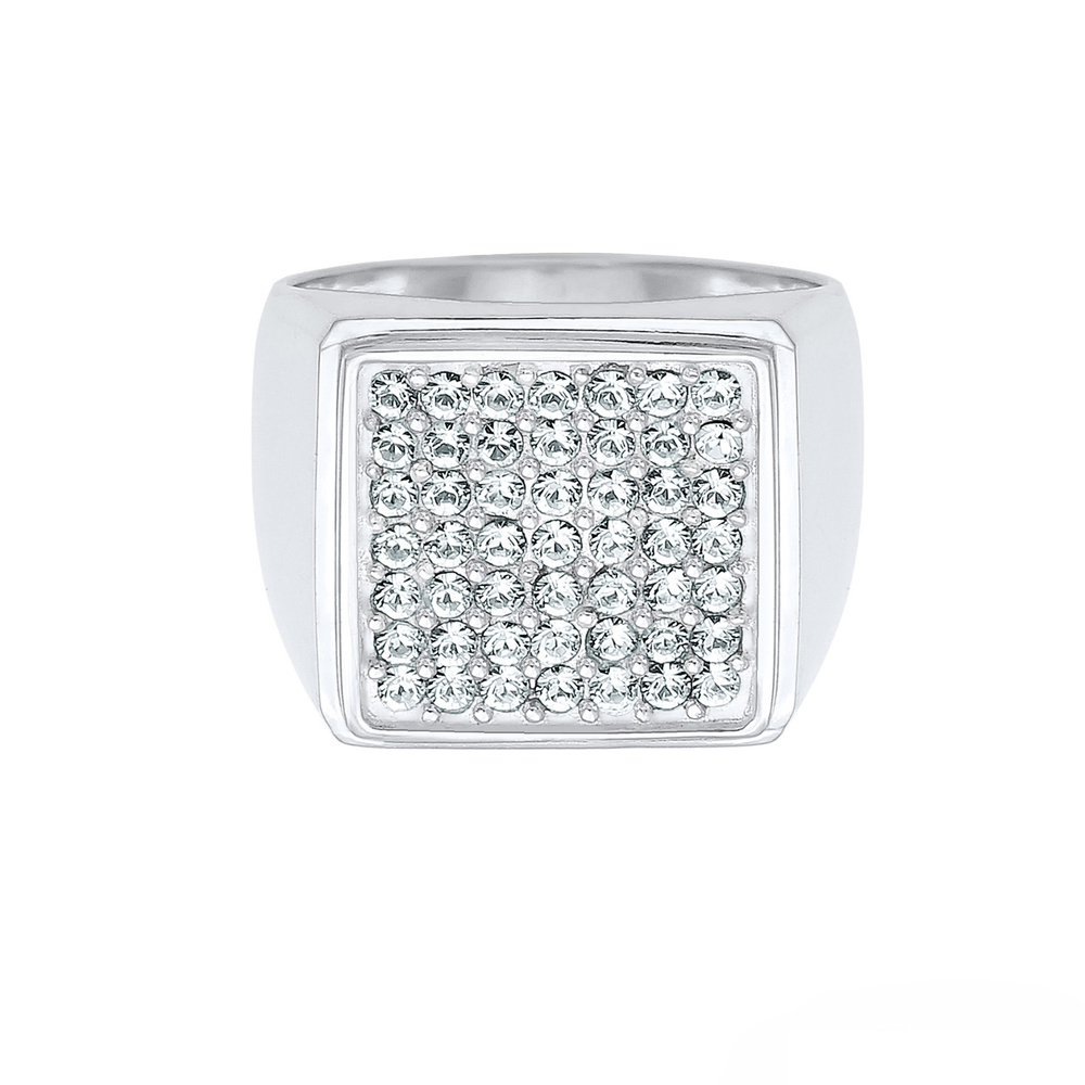 Elli PREMIUM Elli PREMIUM Bague Siegelring Geo Kristalle 925 Silber Bague