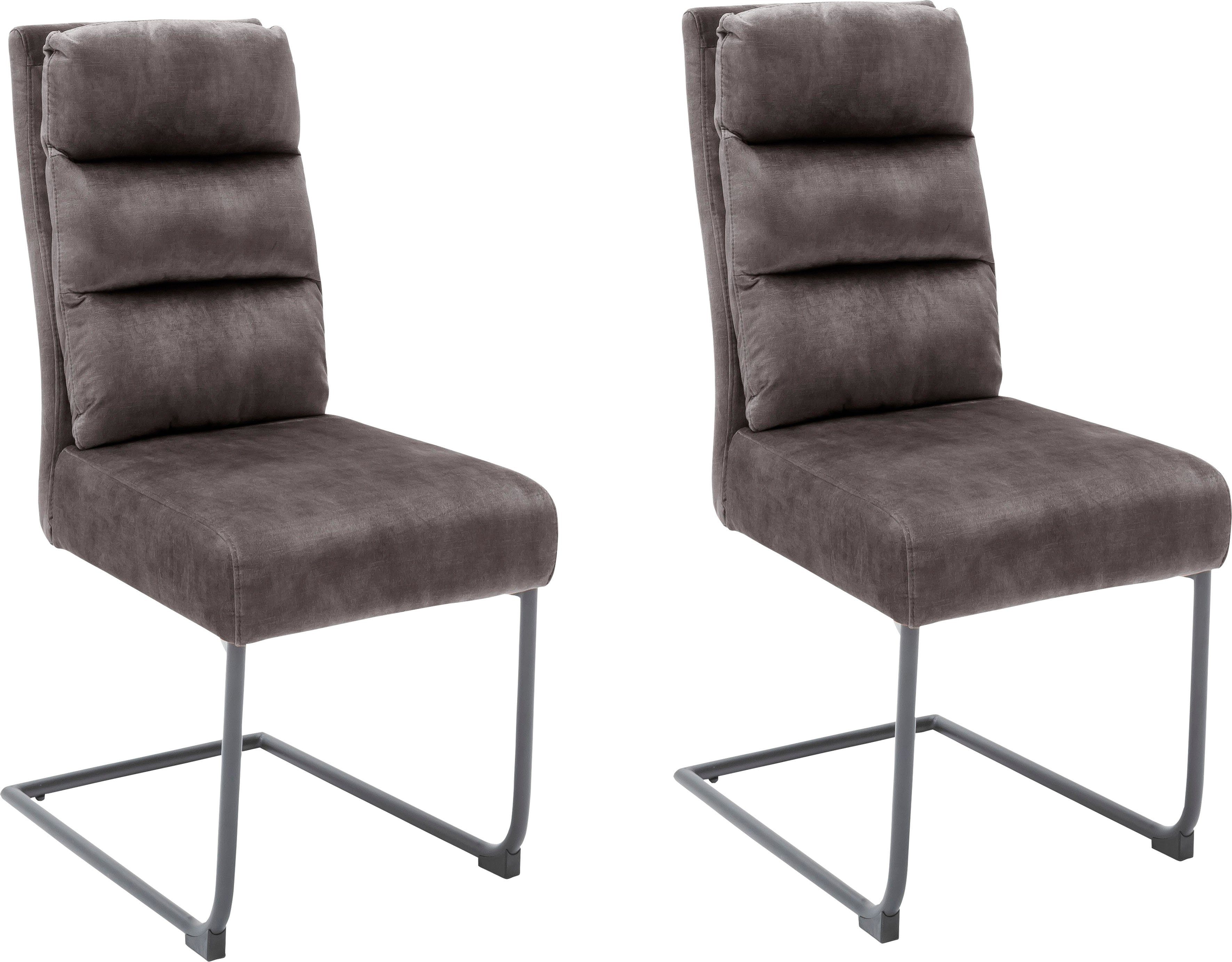 MCA furniture Freischwinger Lampang (Set, 2 St), 2er Set, Stuhl mit Stoffbezug im Vintagelook, belastbar bis 120 kg