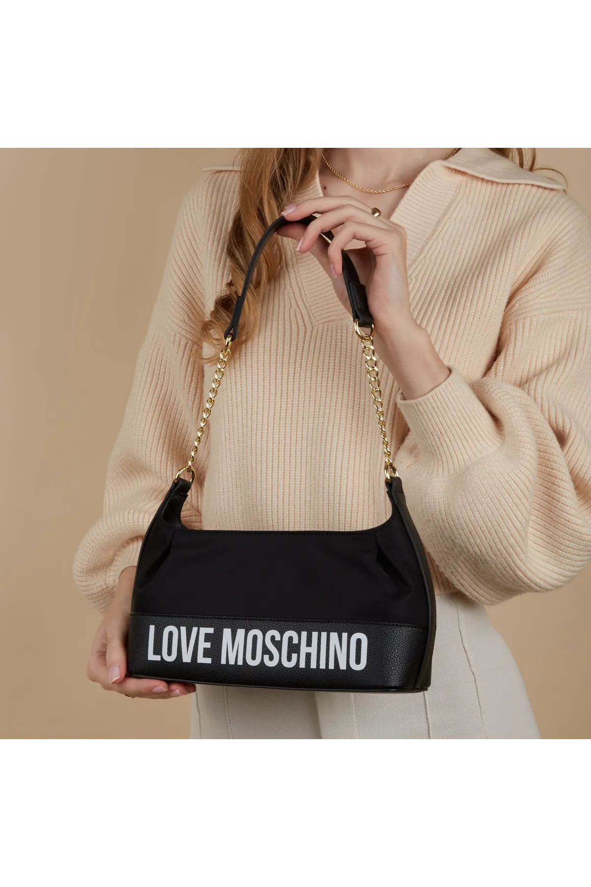 1'ASLAN  Love Moschino Damen Schultertasche Schwarz Jc4254pp0ike100a