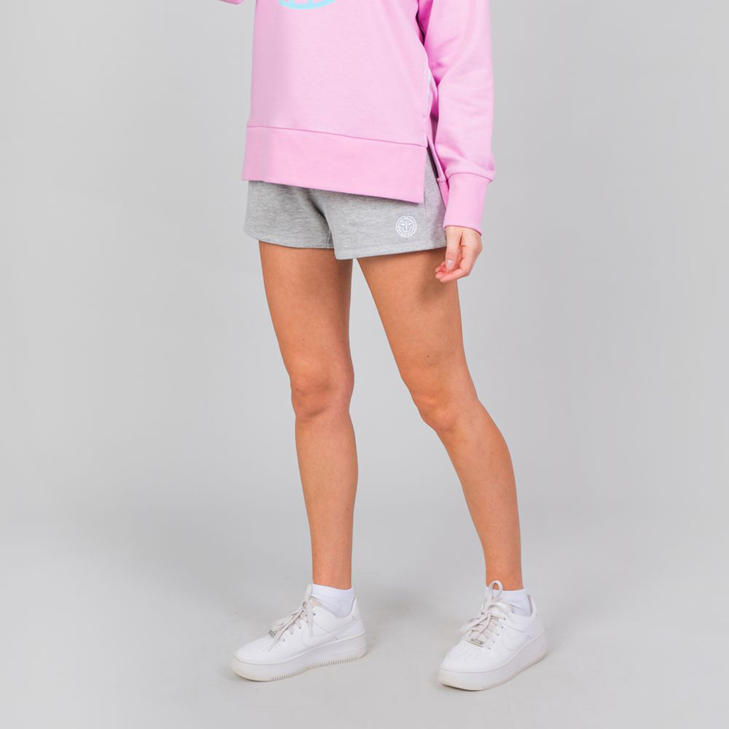Alela Basic Shorts Damen - Hellgrau, Weiß