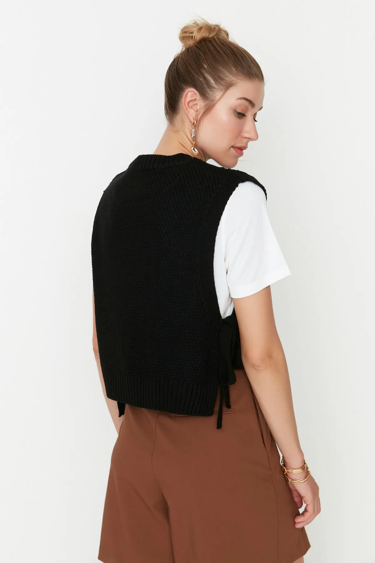 Trendyol Collection  Strickweste - Schwarz - Regular Fit