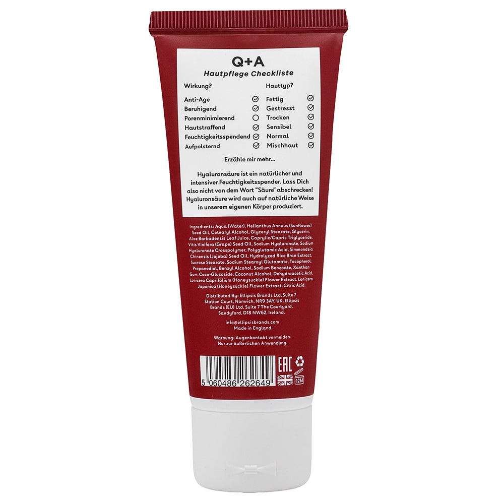 Q+A Hyaluronsäure Tägliche Feuchtigkeitscreme 75 ml