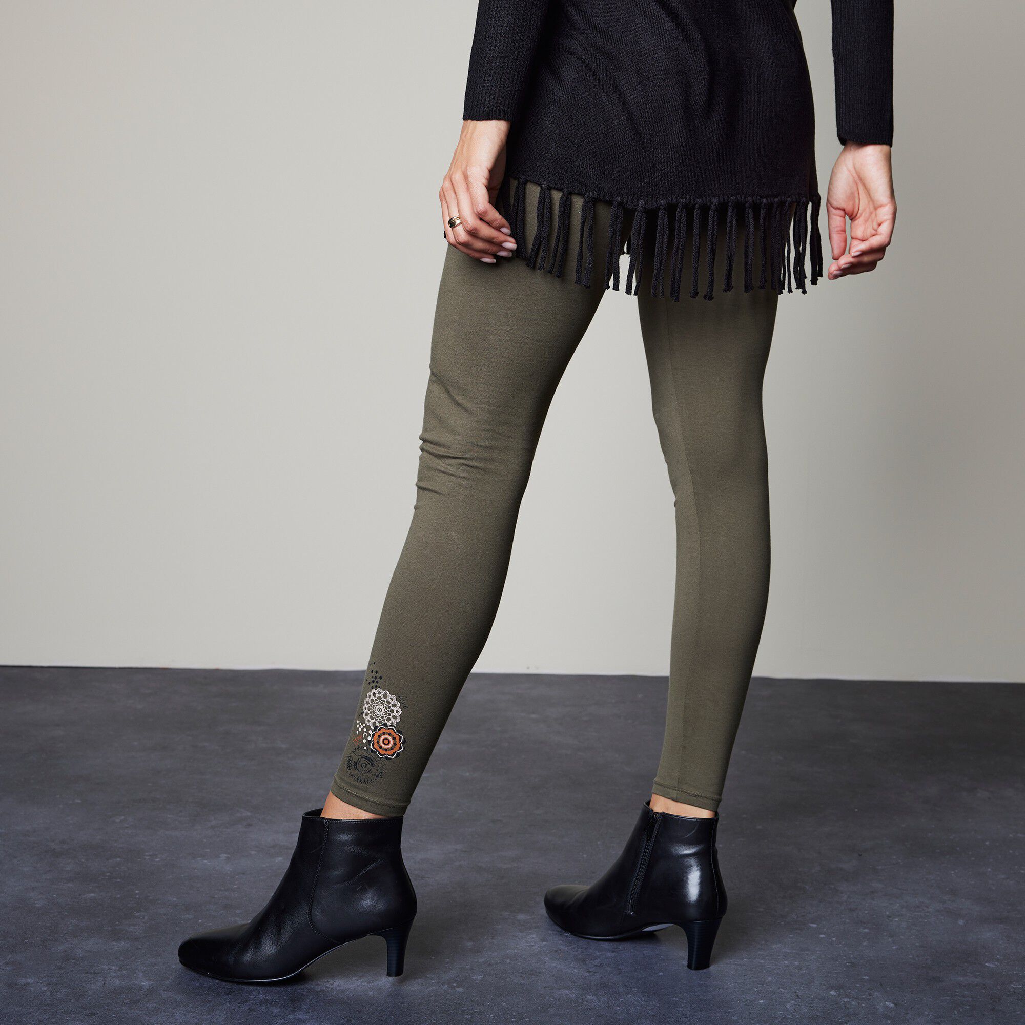 Legging long coton stretch imprimé