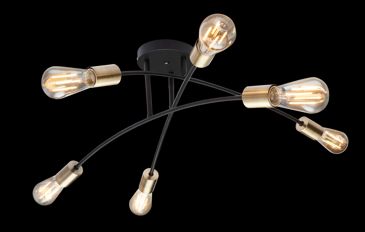Globo Lighting - SARINI - Deckenleuchte Metall schwarz, 6x E27