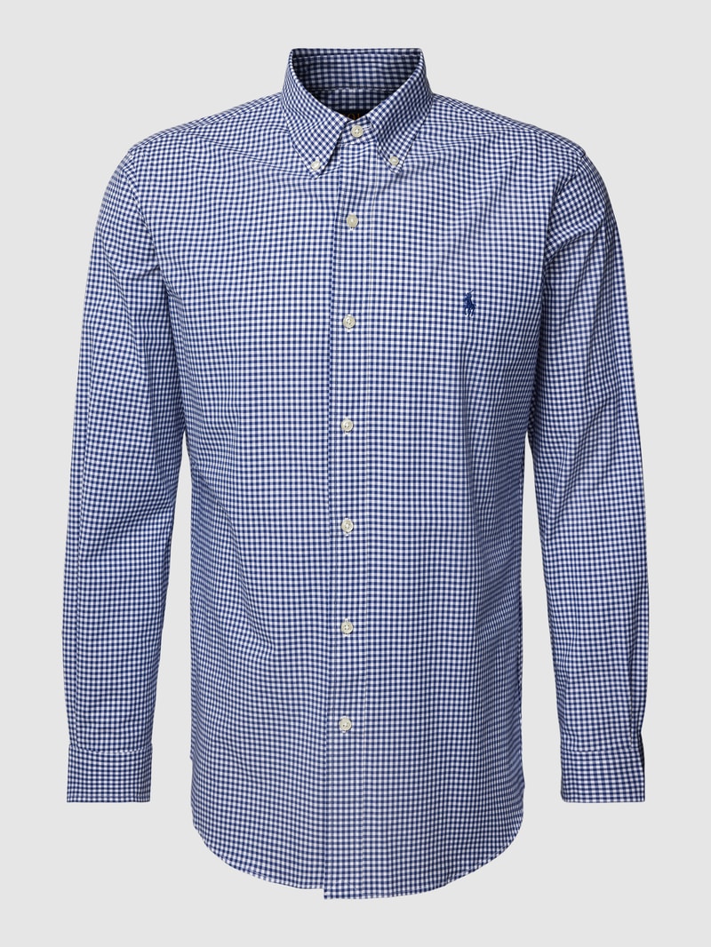 Slim Fit Freizeithemd mit Vichy-Karo in marineblau