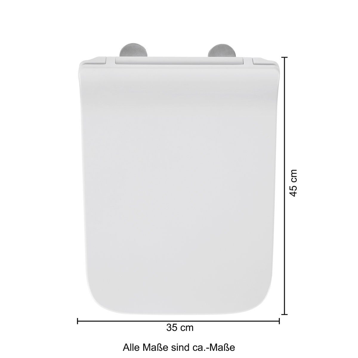 welltime Tiefspül-WC Trento eckig, wandhängend, Spülrandloses Tiefspül-WC, inkl. ToilettenSitz mit Softclose.