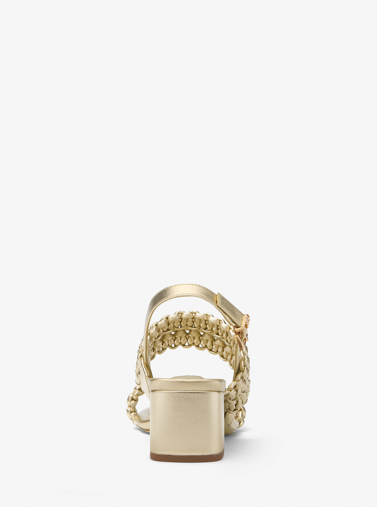 Audrina Metallic Woven Block Heel Sandal - BLEKSGULL