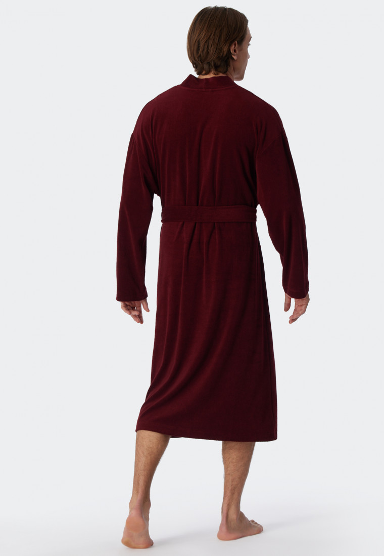 Bademantel Leichtfrottee bordeaux - Feather Terry