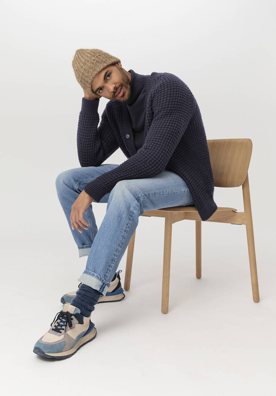 Rollkragen-Pullover aus reiner Bio-Merinowolle