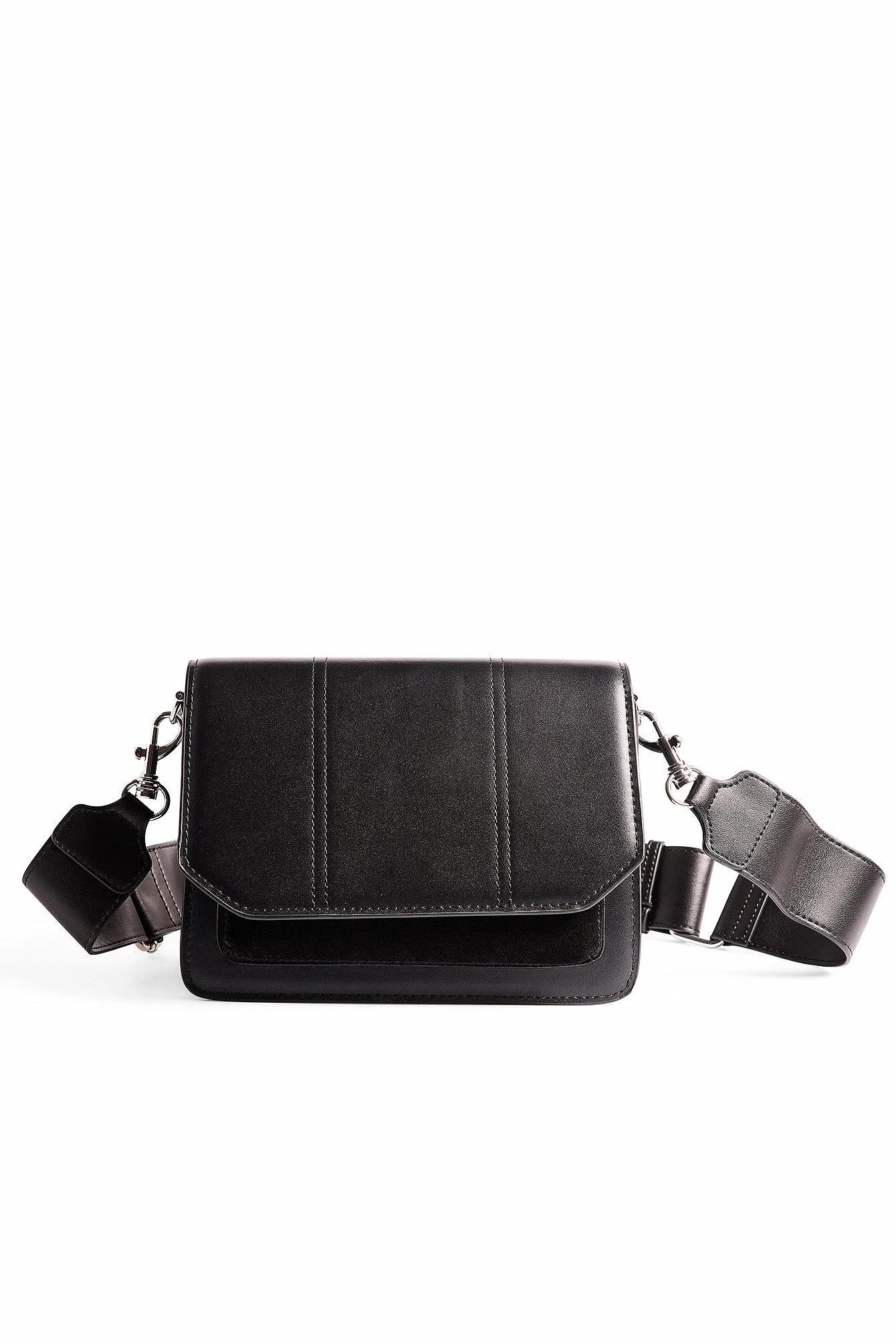 Leder-Schultertasche mit Taschen