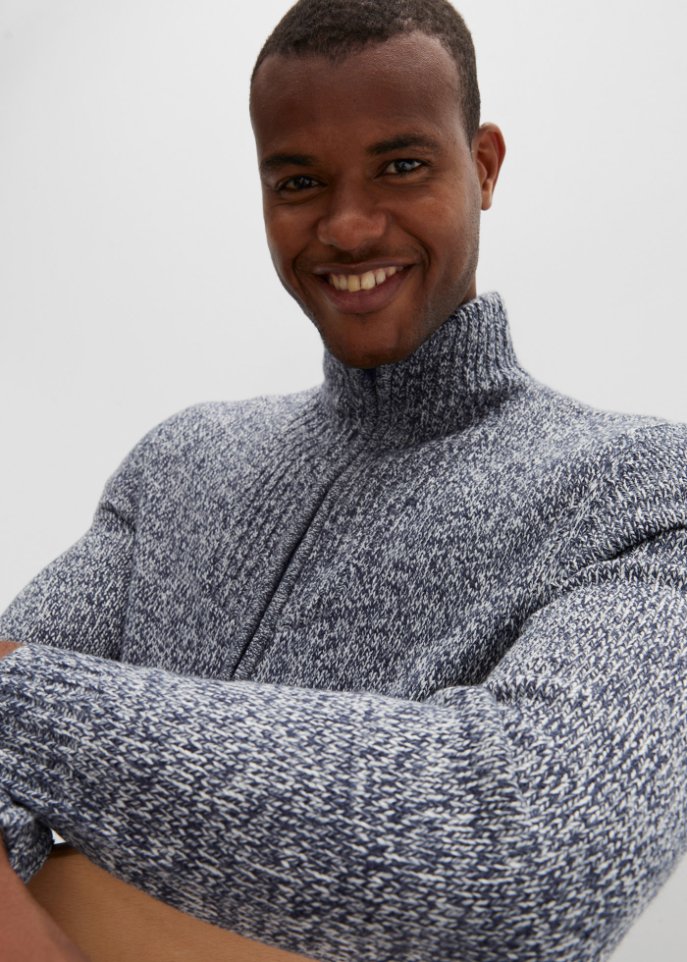 Strickjacke mit Stehkragen mit recyceltem Polyacryl