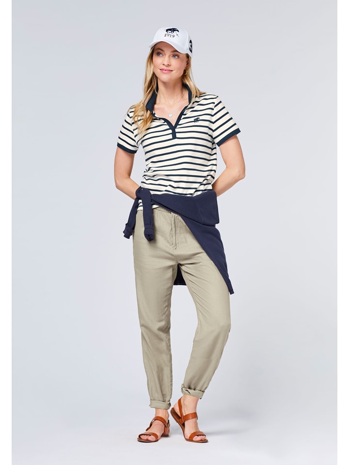 Polo Sylt Poloshirt in Weiß/ Dunkelblau günstig kaufen
