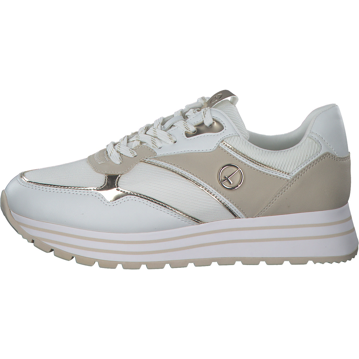 Tamaris 23706, Sneakers Low, Damen, WHT/LT. GOLD