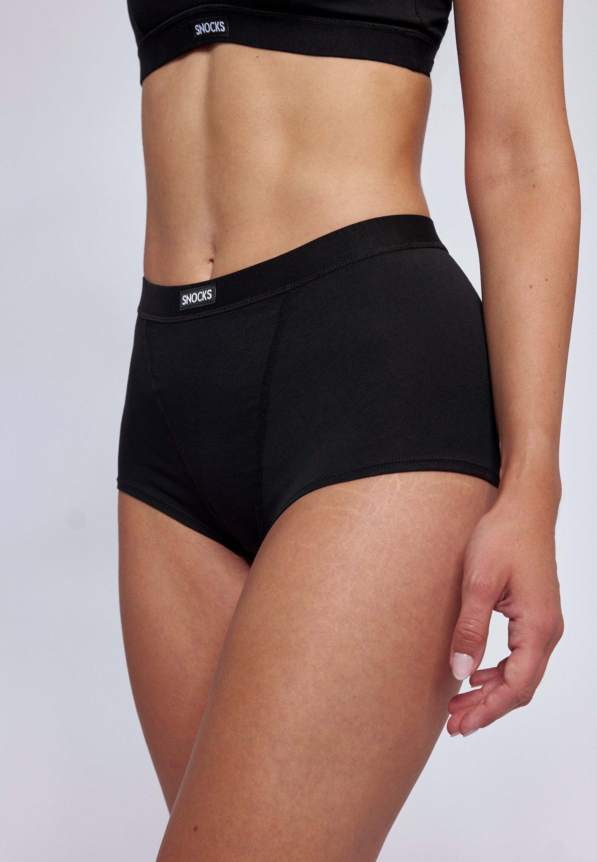 SNOCKS High-Waist-Panty Retro Panties (3-St) aus Bio-Baumwolle mit Markenlogo