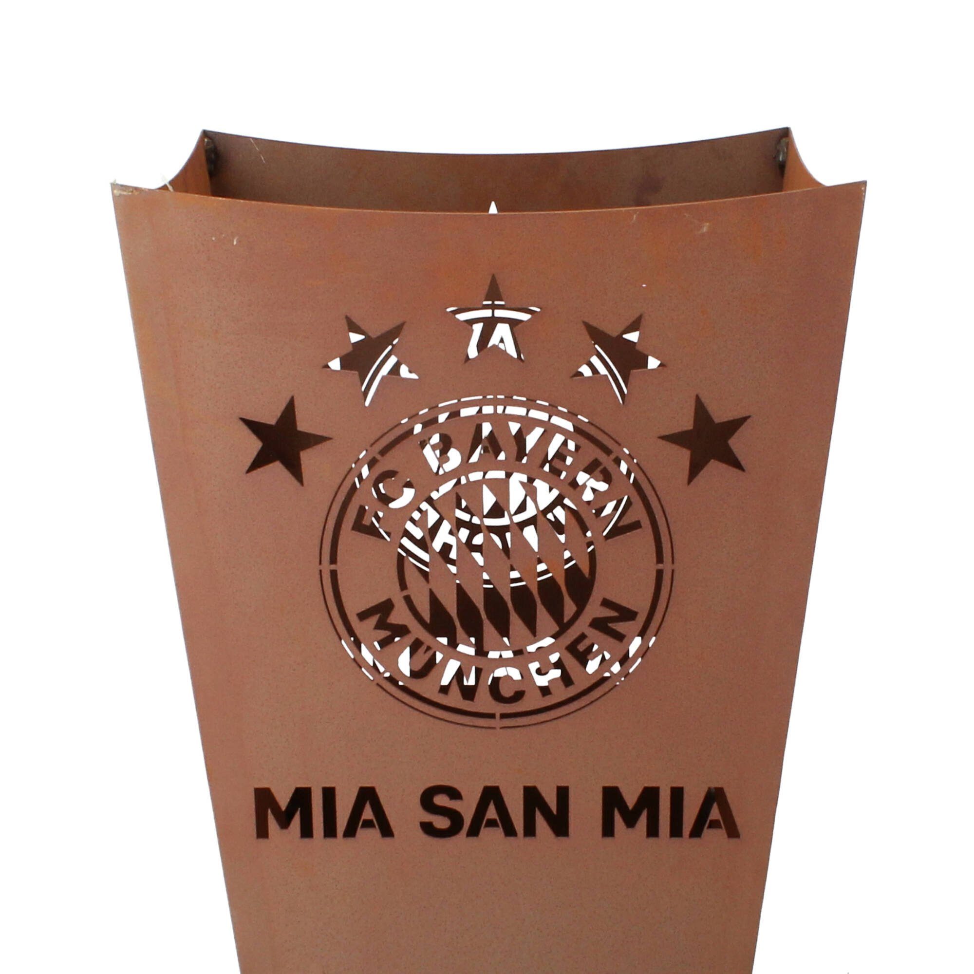 Ferrum Art Design Feuerkorb Edelrost Mia san mia - FCB Bayern eckig, (1-St)