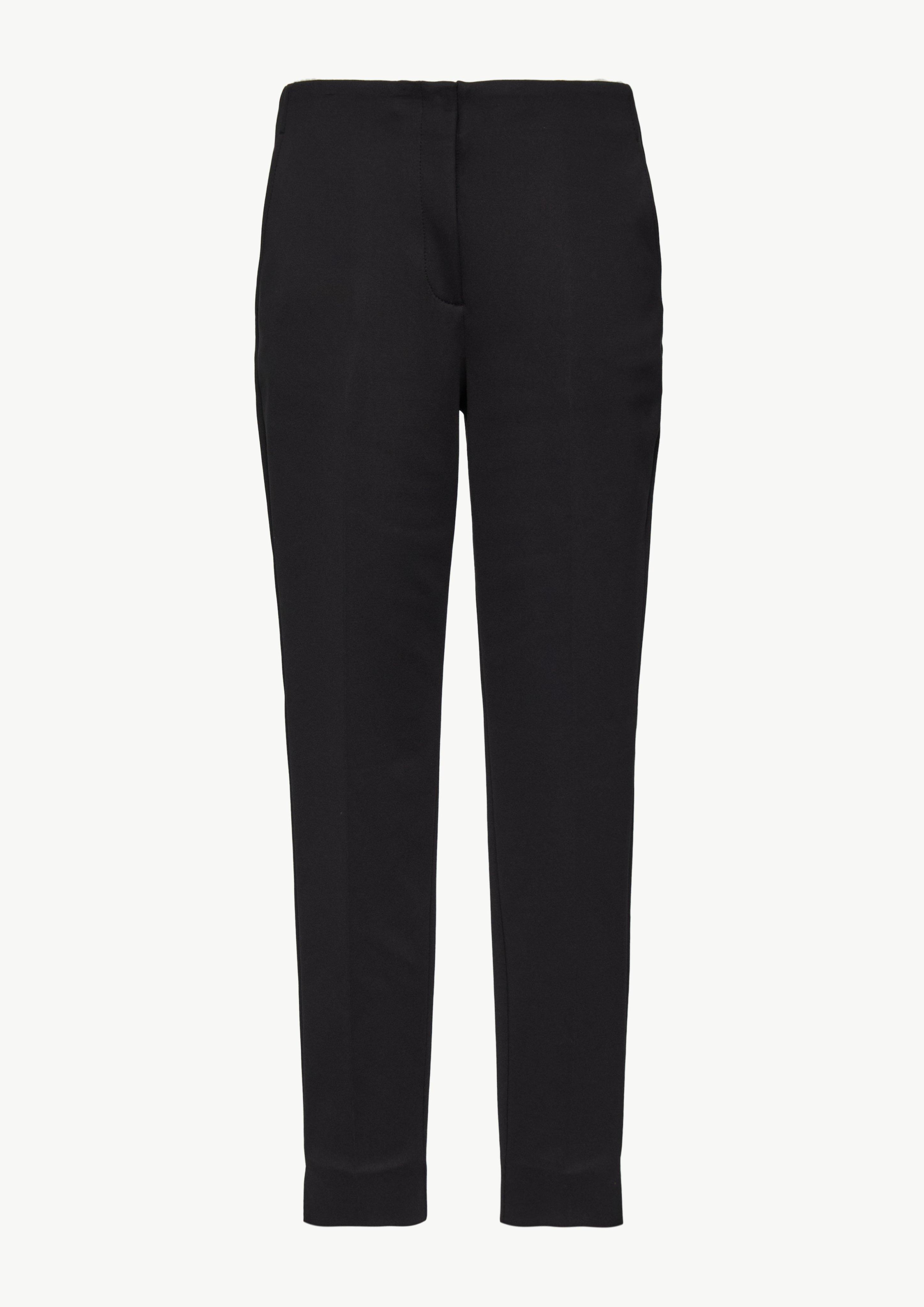 Cigarette-Pants aus Scuba mit elastischem Bund - schwarz