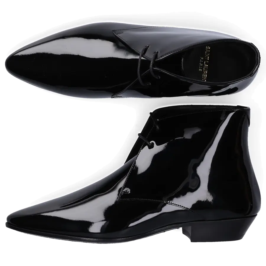 Saint Laurent - Stiefeletten JONAS 25 Lackleder - schwarz