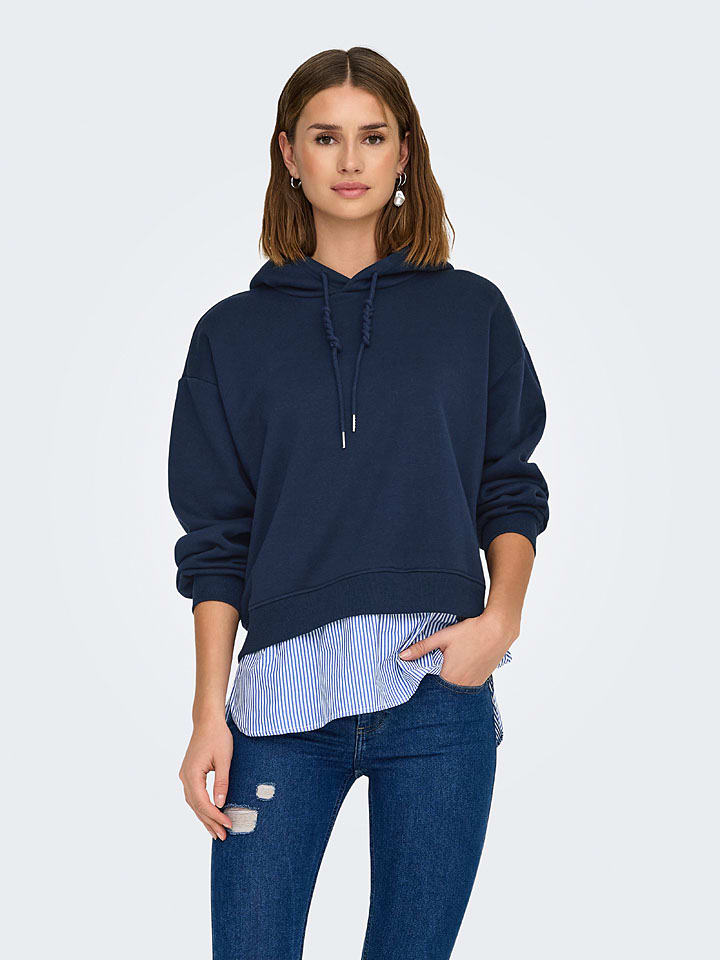 ONLY Hoodie in Dunkelblau günstig kaufen