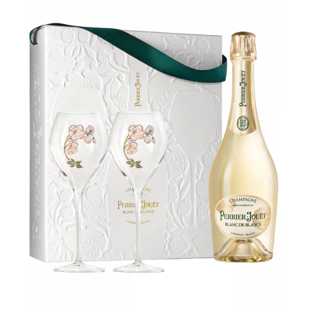 CHAMPAGNE PERRIER JOUËT - BLANC DE BLANCS - COFFRET 2 FLÛTES