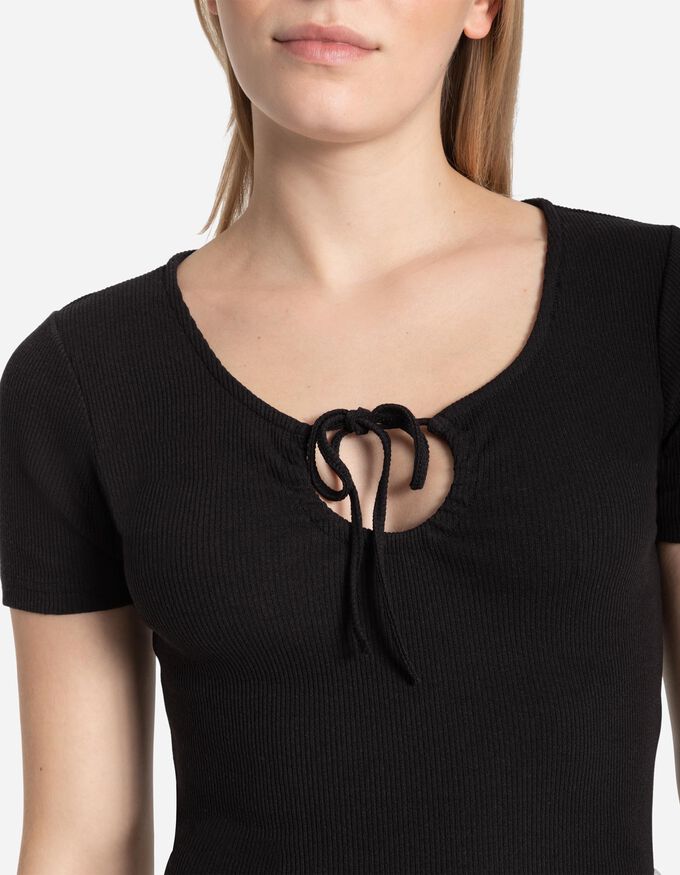 T-Shirt - Schlüsselloch-Ausschnitt