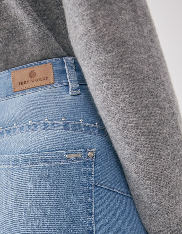 Jegging bleu clair slim sculpt up bas frangés femme