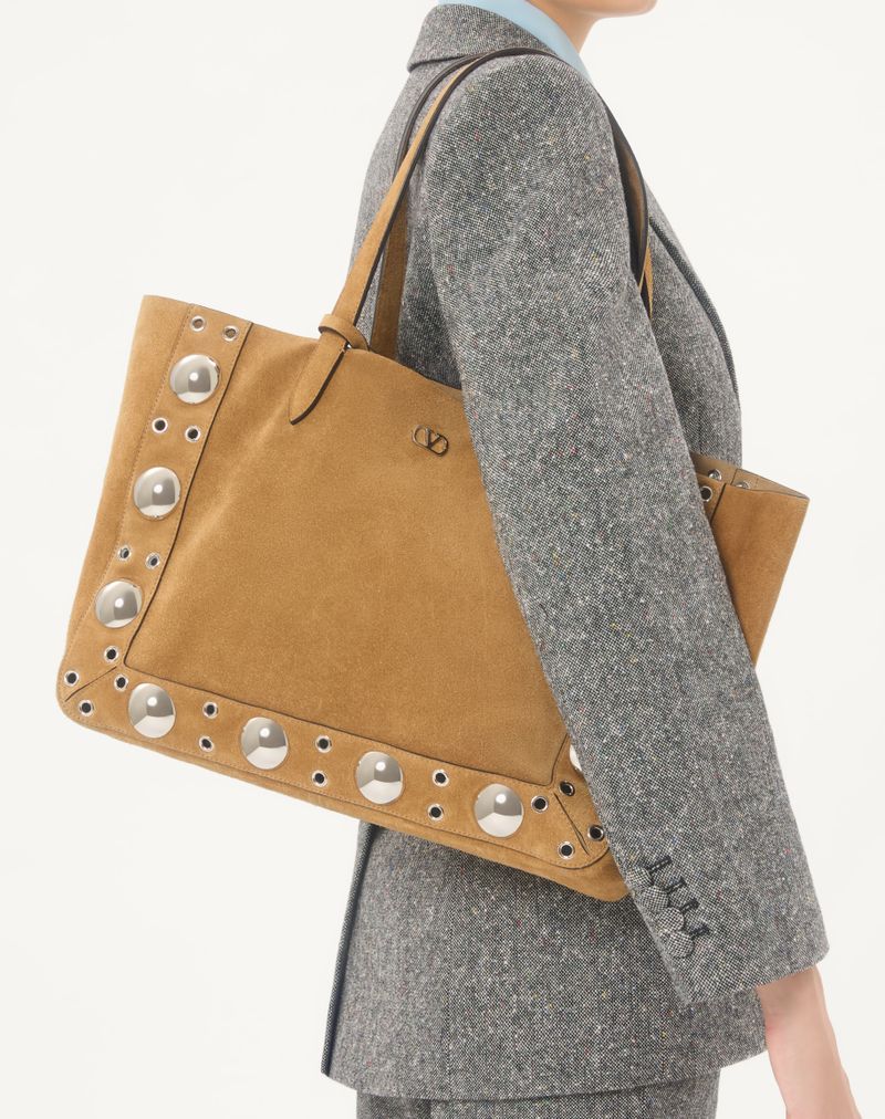 Valentino Garavani Nellcôte Medium Suede Shopping Bag