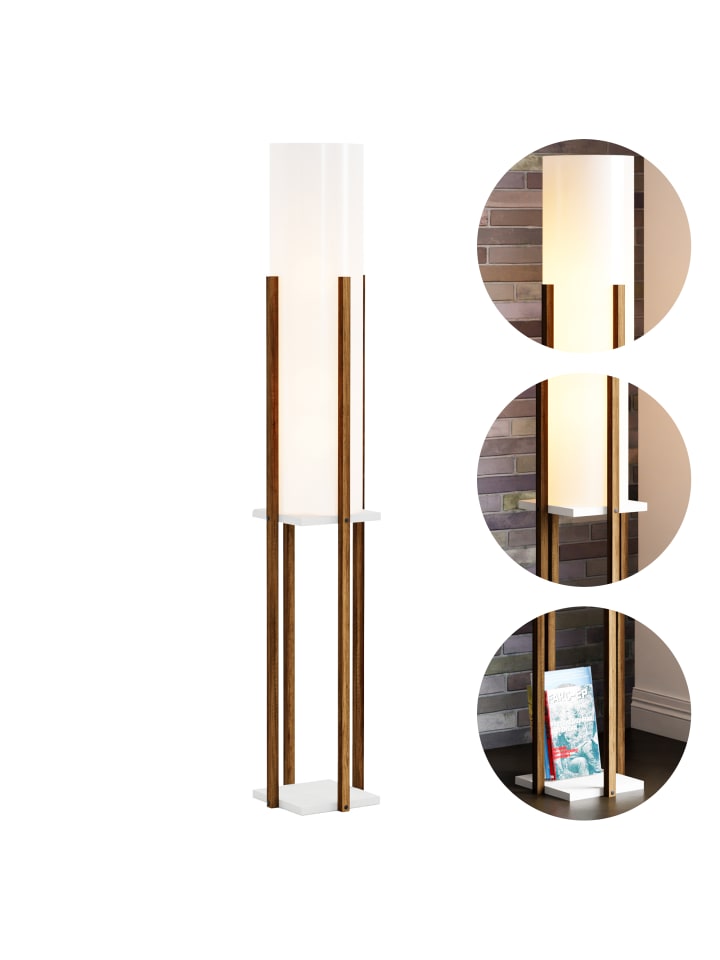 lux.pro Stehleuchte Gisborne in Braun Weiß (H)146cm (B)25cm (T)25cm günstig kaufen onesize