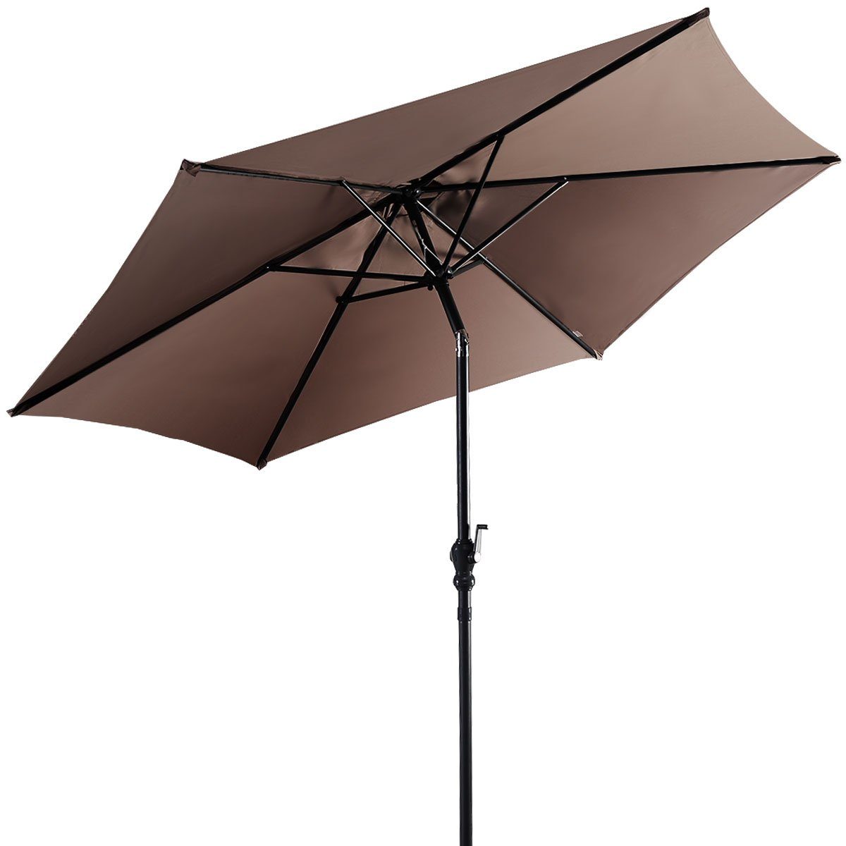 COSTWAY Sonnenschirm, LxB: 270,00x270,00 cm, Gartenschirm mit Kurbel