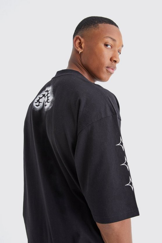 Kastiges Oversize T-Shirt mit Worldwide-Print