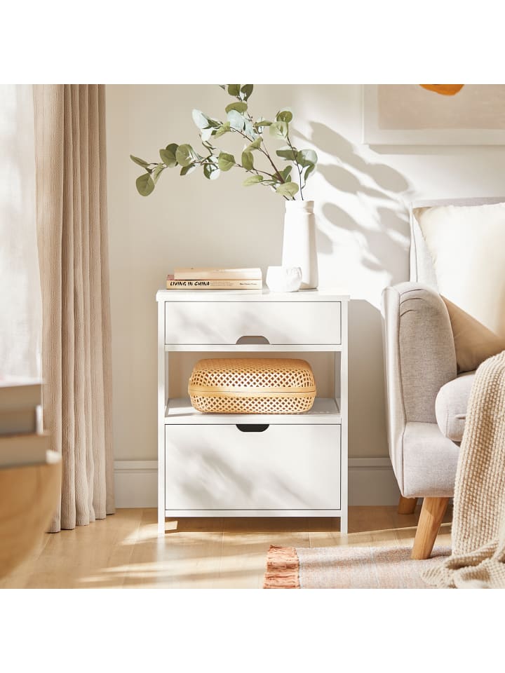 SoBuy Nachttisch in Weiß - (B)45 x (H)55 x (T)38cm günstig kaufen onesize