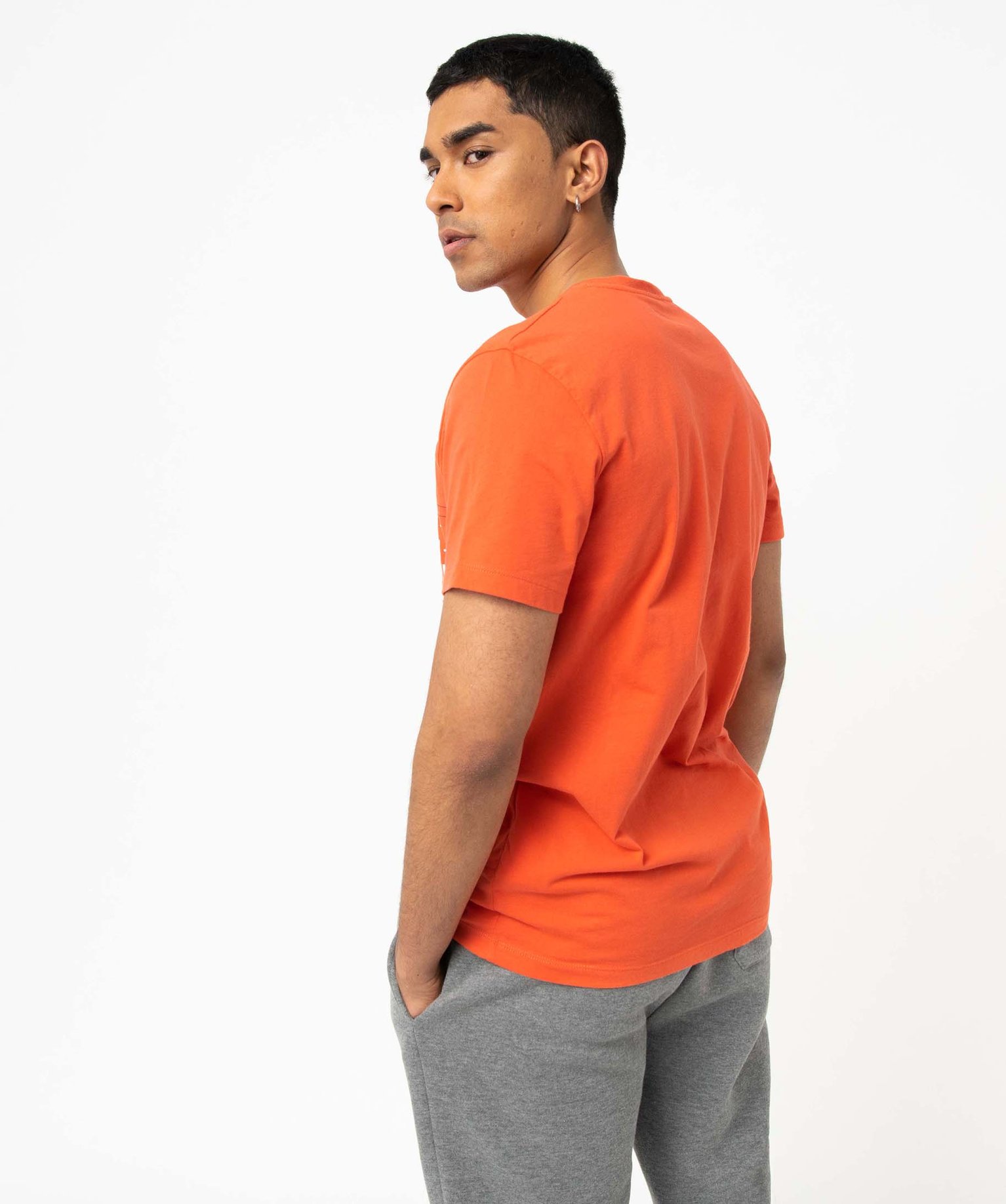 Tee-shirt homme à manches courtes look streetwear orange | GEMO